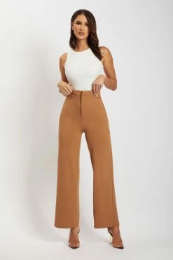 ROM Sofia Straight Leg Pants - Tan 12 ROM Sofia Straight Leg Pants - Tan