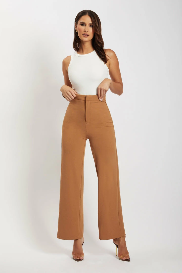 ROM Sofia Straight Leg Pants - Tan 3 ROM Sofia Straight Leg Pants - Tan