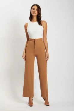 ROM Sofia Straight Leg Pants - Tan 13 ROM Sofia Straight Leg Pants - Tan