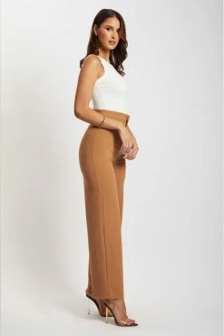 ROM Sofia Straight Leg Pants - Tan 14 ROM Sofia Straight Leg Pants - Tan