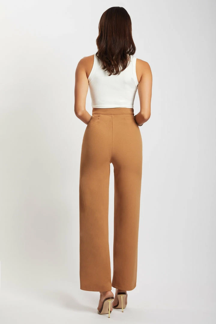 ROM Sofia Straight Leg Pants - Tan 2 ROM Sofia Straight Leg Pants - Tan
