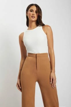 ROM Sofia Straight Leg Pants - Tan 19 ROM Sofia Straight Leg Pants - Tan