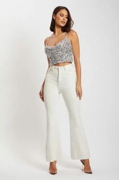 EMS Ebony Flare Full Length Jean - Ecru All Bottoms 20 EMS Ebony Flare Full Length Jean - Ecru All Bottoms