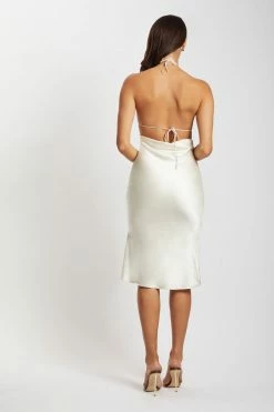 WNT Ivana Satin Halter Midi Dress- Cream 15 WNT Ivana Satin Halter Midi Dress- Cream