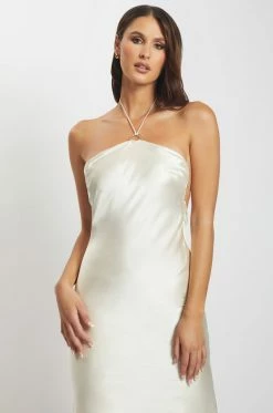 WNT Ivana Satin Halter Midi Dress- Cream 13 WNT Ivana Satin Halter Midi Dress- Cream