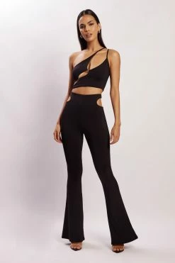 WXI Harley High Waisted Thong Cutout Pants - Black All Bottoms