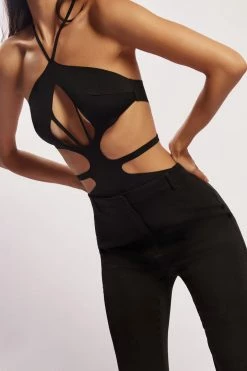 BSD Nia Laser Cutout Bodysuit - Black