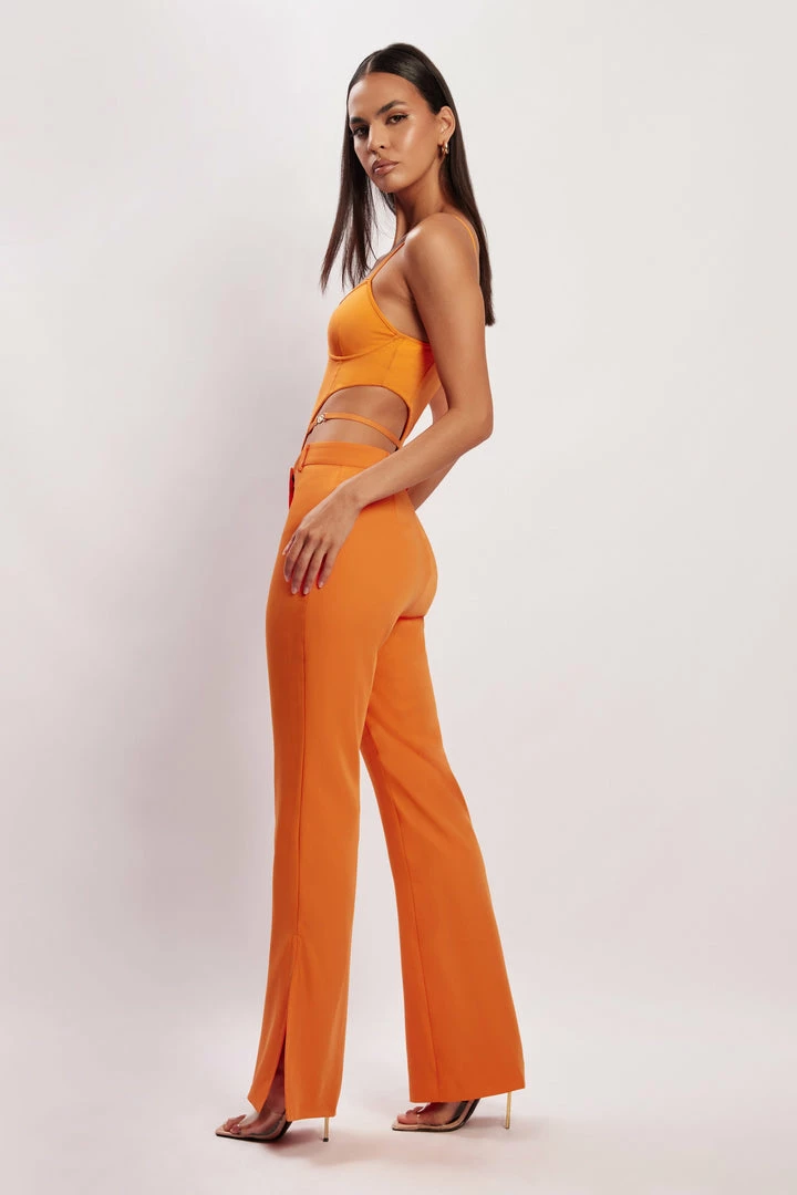 WXI All Tops Steph Cut Out Bodysuit With Hardware - Tangerine 5 WXI All Tops Steph Cut Out Bodysuit With Hardware - Tangerine