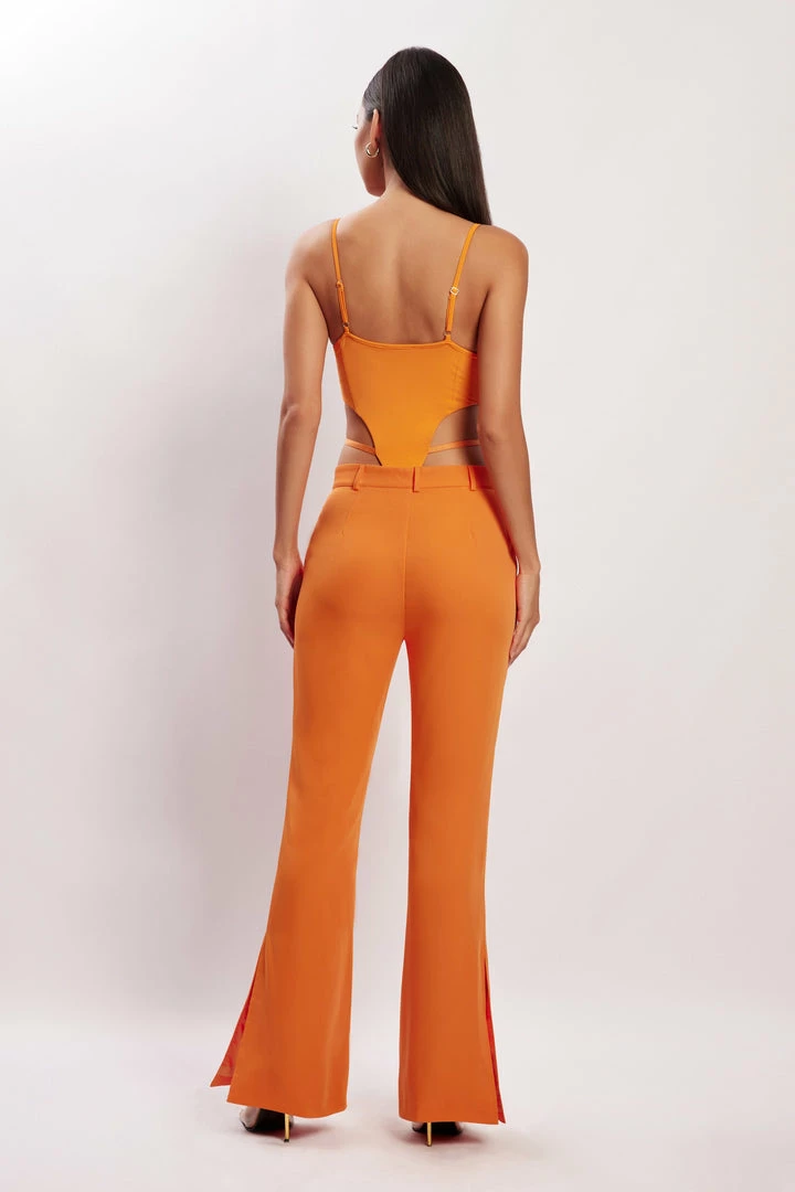 WXI All Tops Steph Cut Out Bodysuit With Hardware - Tangerine 2 WXI All Tops Steph Cut Out Bodysuit With Hardware - Tangerine
