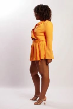 WNT Luella Flared Cropped Blazer - Tangerine Two Piece Sets