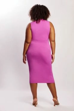 WXI DRESSES Bea Cut Out Midi Dress - Violet