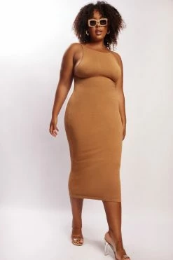 SOP Kelly Cross Back Square Neck Dress - Almond DRESSES 15 SOP Kelly Cross Back Square Neck Dress - Almond DRESSES