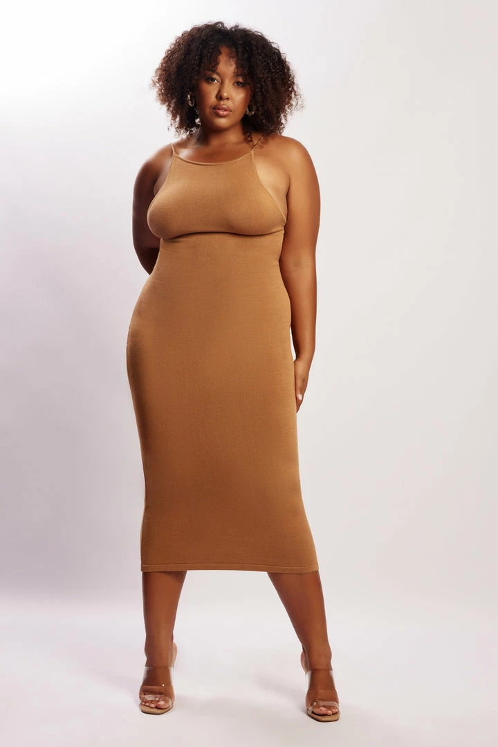 SOP Kelly Cross Back Square Neck Dress - Almond DRESSES 8 SOP Kelly Cross Back Square Neck Dress - Almond DRESSES