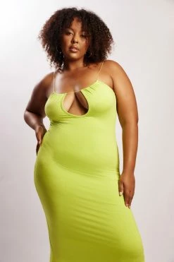 WXI DRESSES Kirsty Strappy Circle Cutout Maxi Dress - Apple