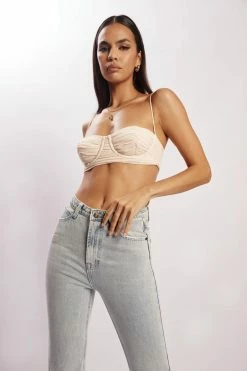 FTH All Tops Tessa Mesh Ruched Cup Bralette - Cream 11 FTH All Tops Tessa Mesh Ruched Cup Bralette - Cream
