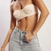 FTH All Tops Tessa Mesh Ruched Cup Bralette - Cream