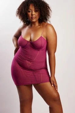 BSD Mapel Panelled Mesh Mini Dress - Violet