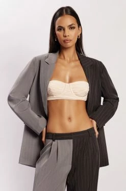 WNT Madison Two Tone Oversized Blazer - Grey Two Tone Two Piece Sets