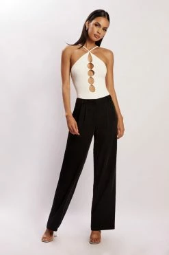 WXI Etta Beaded Cutout Bodysuit - White All Tops 11 WXI Etta Beaded Cutout Bodysuit - White All Tops