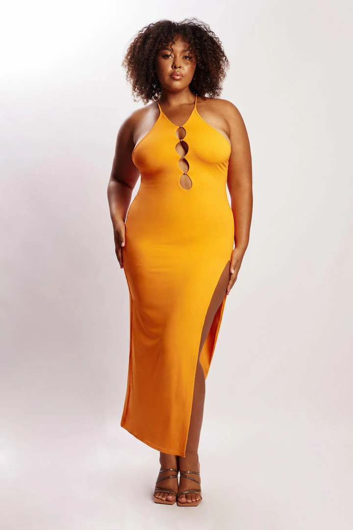 WXI DRESSES Ally Beaded Halter Maxi Dress - Tangerine 8 WXI DRESSES Ally Beaded Halter Maxi Dress - Tangerine