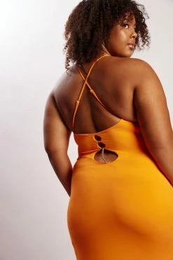 WXI DRESSES Ally Beaded Halter Maxi Dress - Tangerine 18 WXI DRESSES Ally Beaded Halter Maxi Dress - Tangerine