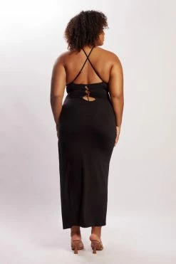 WXI Ally Beaded Halter Maxi Dress - Black DRESSES 16 WXI Ally Beaded Halter Maxi Dress - Black DRESSES