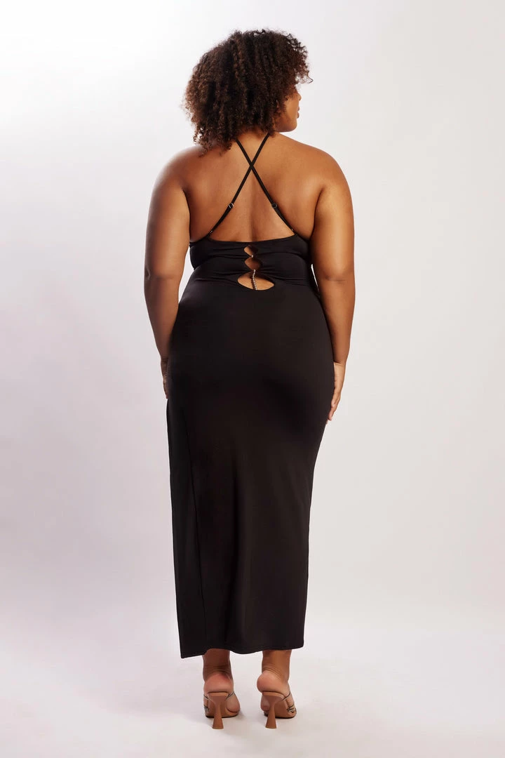 WXI Ally Beaded Halter Maxi Dress - Black DRESSES 8 WXI Ally Beaded Halter Maxi Dress - Black DRESSES