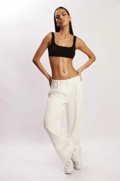WNT Janelle Low Rise Pants - White All Bottoms