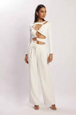 WNT Janelle Low Rise Pants - White All Bottoms