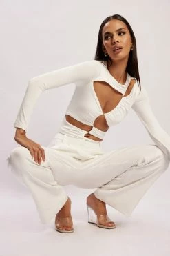 WNT Janelle Low Rise Pants - White All Bottoms