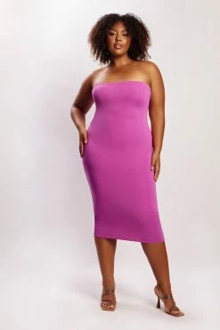 WXI Cassidy Strapless Midi Dress - Violet