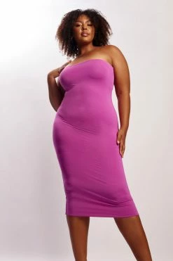 WXI Cassidy Strapless Midi Dress - Violet