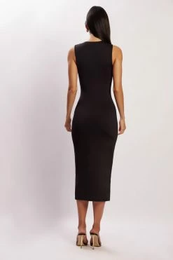 WXI DRESSES Bea Cut Out Midi Dress - Black