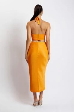 JLW Lila Diamante Rope Midi Dress - Mandarin