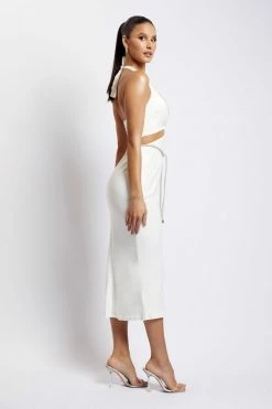 JLW Lila Diamante Rope Midi Dress - White DRESSES 14 JLW Lila Diamante Rope Midi Dress - White DRESSES