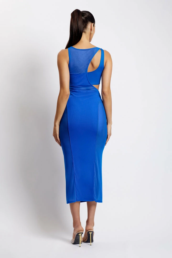 GZH Chelsea Sleeveless Mesh Cut Out Midi Dress - Cobalt Blue 3 GZH Chelsea Sleeveless Mesh Cut Out Midi Dress - Cobalt Blue