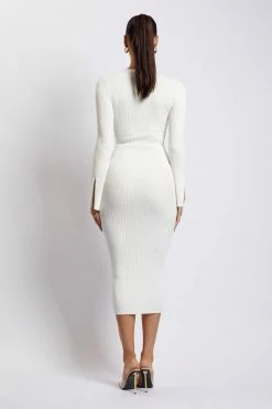 SOP Annika Lace Up Knit Midi Dress - Cream DRESSES 11 SOP Annika Lace Up Knit Midi Dress - Cream DRESSES