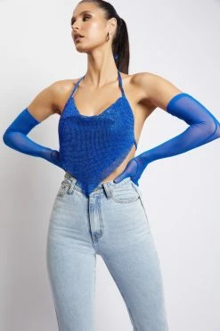 AMC Luna Collection Selena Mesh Gloves - Cobalt Blue