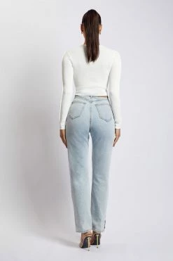 EMS All Tops Nada Pintuck Detail Knitted Top - White