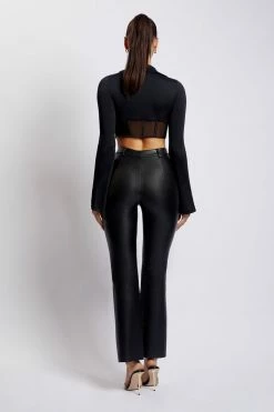 QNG Dania Mesh Long Sleeve Corset - Black