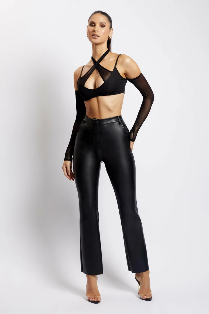 GZH Carmen Mesh Cut Out Crop Top - Black 4 GZH Carmen Mesh Cut Out Crop Top - Black