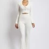 SOP Gemima Flare Knitted Pant - Cream Two Piece Sets
