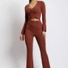 SOP Gemima Flare Knitted Pant - Light Chocolate Two Piece Sets