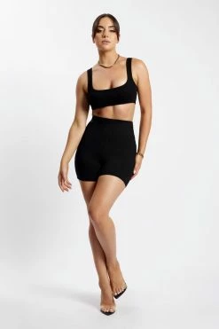 ROM All Tops Jackie Scoop Neck Crop Top - Black 14 ROM All Tops Jackie Scoop Neck Crop Top - Black