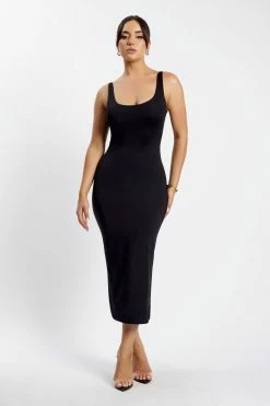 WXI India Scoop Neck Maxi Dress - Black DRESSES