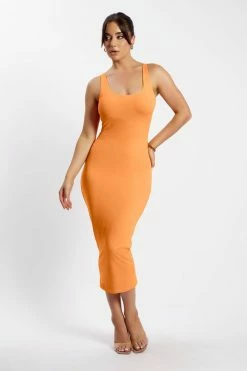 WXI DRESSES India Scoop Neck Maxi Dress - Tangerine