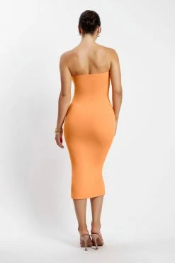 WXI Cassidy Strapless Midi Dress - Tangerine 9 WXI Cassidy Strapless Midi Dress - Tangerine