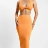 WXI All Bottoms Charley Midi Skirt - Tangerine
