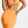 WXI All Tops Jemma Scoop Neck Super Crop Top - Tangerine