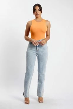 WXI Jordyn Tank Sleeveless Bodysuit - Tangerine All Tops